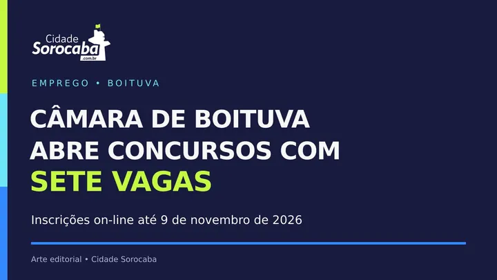 Câmara de Boituva abre concursos com sete vagas