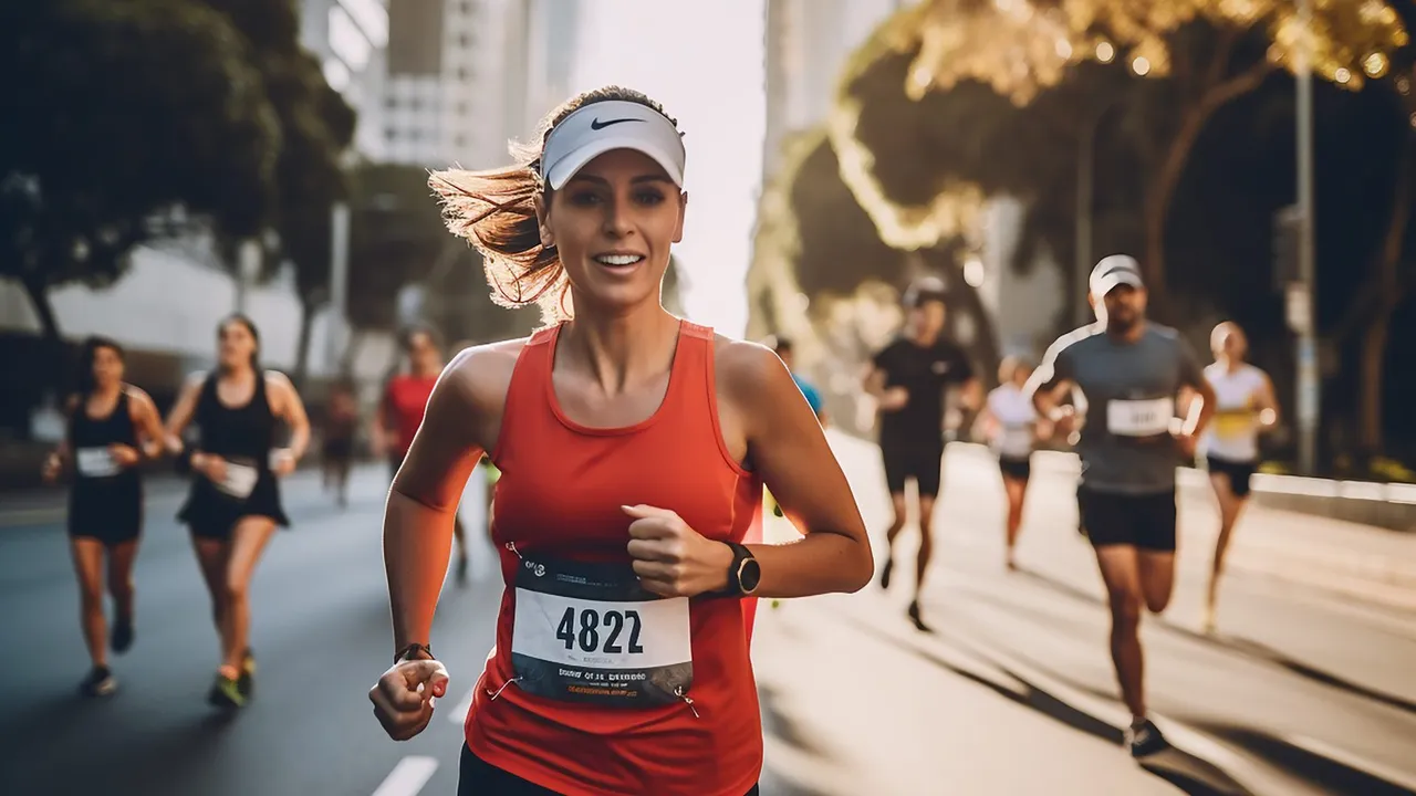 Corredores em uma corrida de rua pela cidade